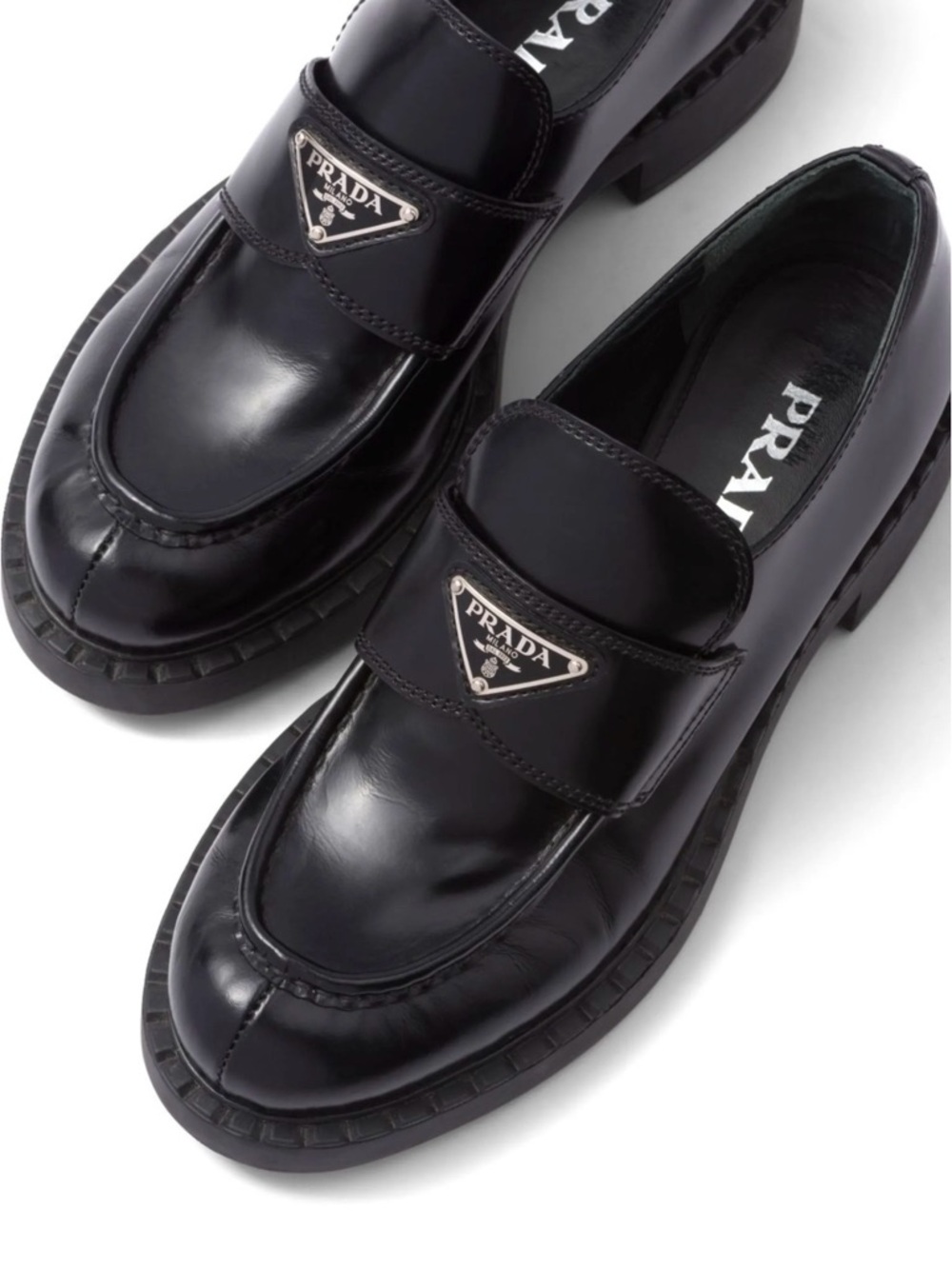 Prada Black Leather Loafers - Picture 3 of 6